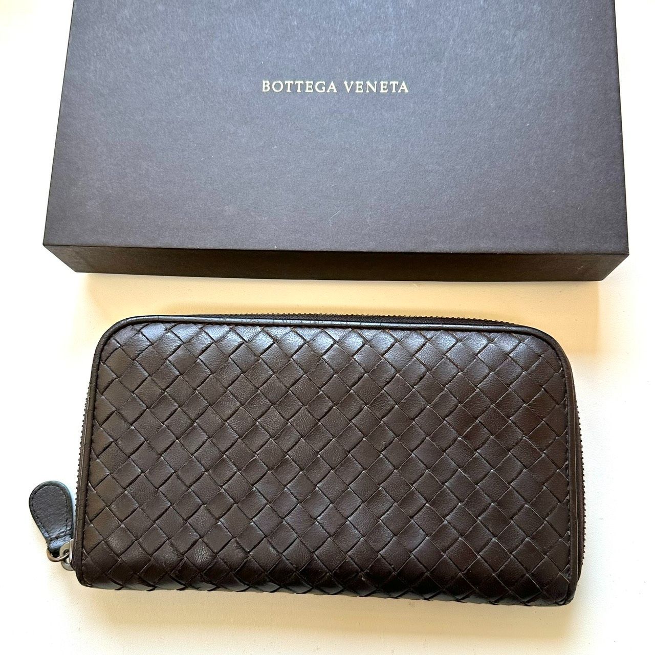 BOTTEGA VENETA イントレチャート長財布 ダークブラウン 最終再価 