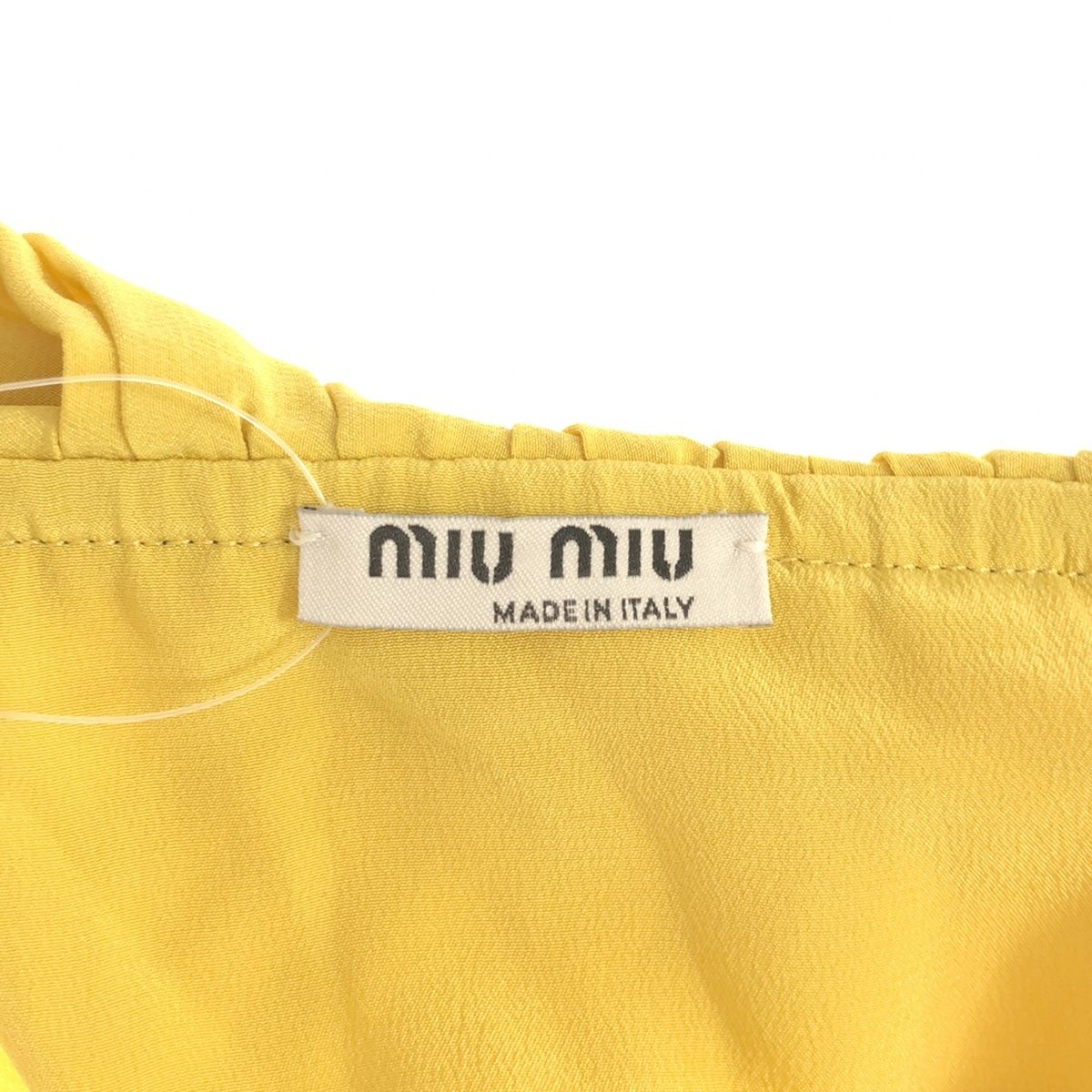 miu miu ミュウミュウ リボンフリルデザイン シルクブラウスシャツ 