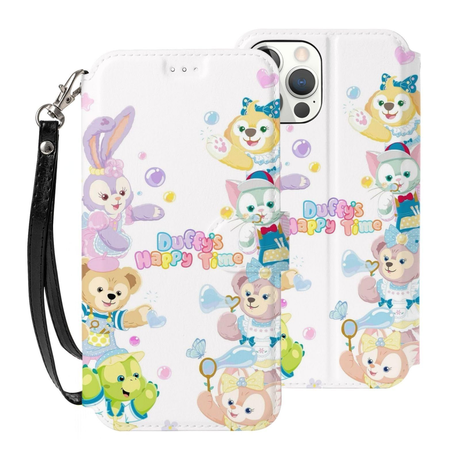 Iliuend ステラルー ダッフィー シェリーメイ ディズニー iphone12/Iphone12 Pro/Iphone12mini/Iphone12pro Max適応』ケース 手帳型 カバー スタンド機能 高級pu合皮 おしゃれ かわいい 耐衝