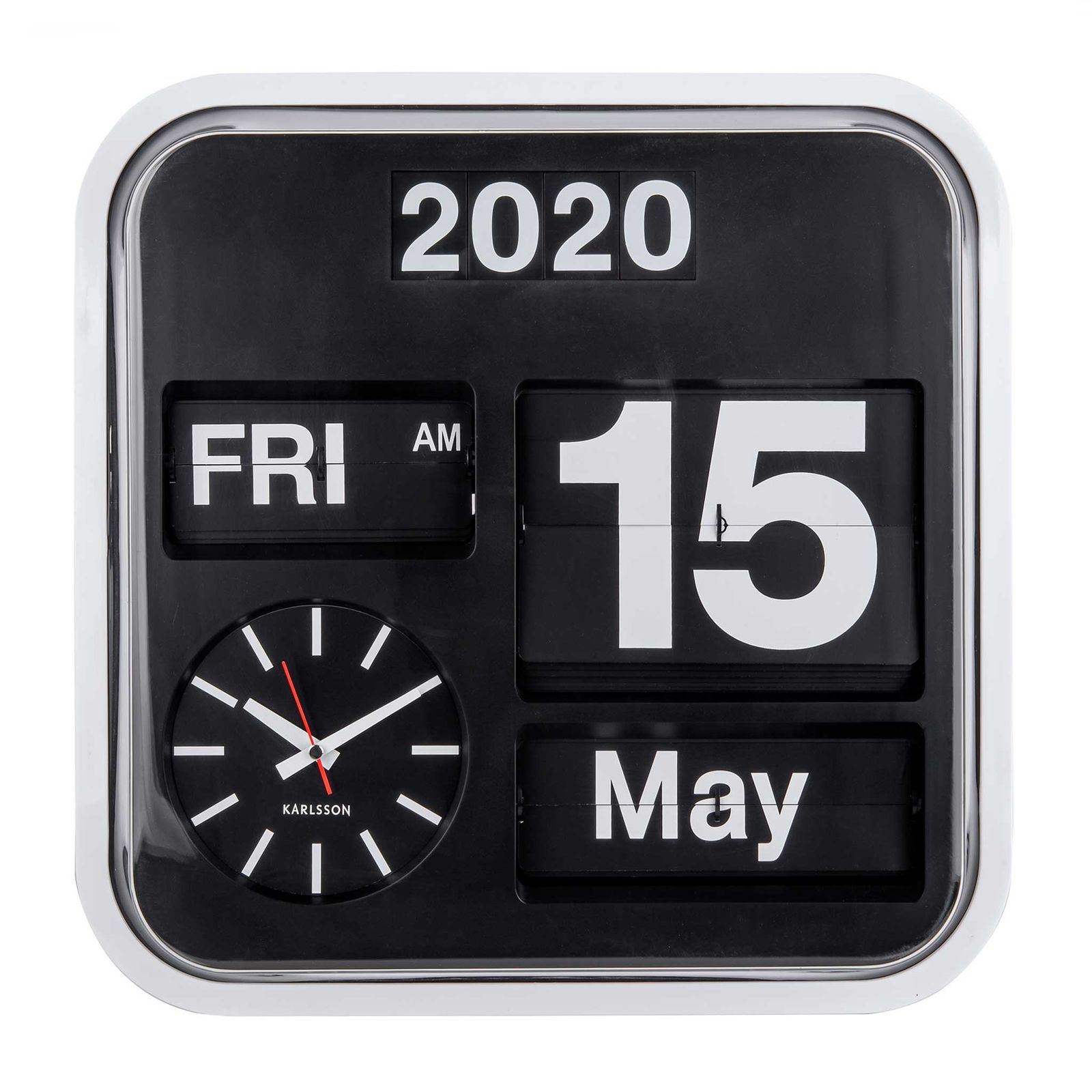 Karlsson カールソン パタパタ時計 Big Flip ホワイト フリップクロック ウォールクロック 壁掛け時計 北欧|64 xKA 4203