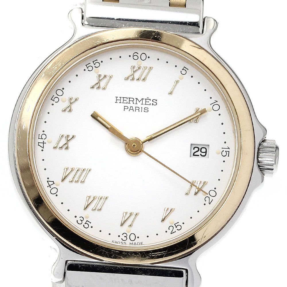 エルメス HERMES キャリック デイト クォーツ レディース_883874