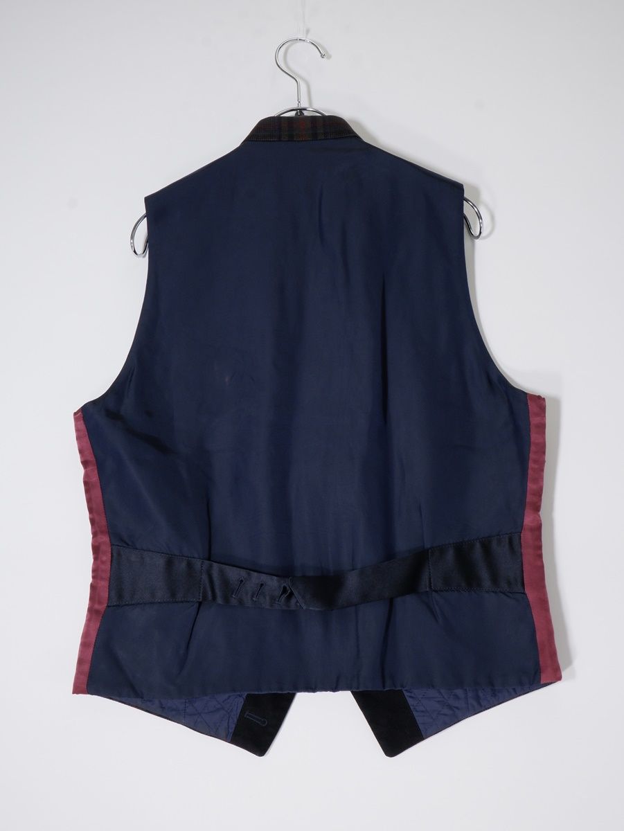10AW Paul Smith ウール×シルク キルティングベスト チェック L トップス