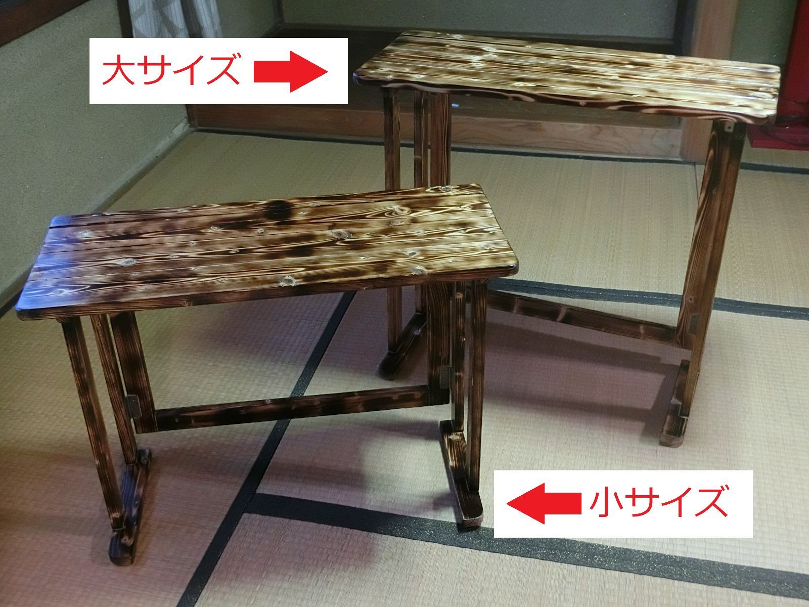 木製レトロ風 折り畳みテーブル（小）