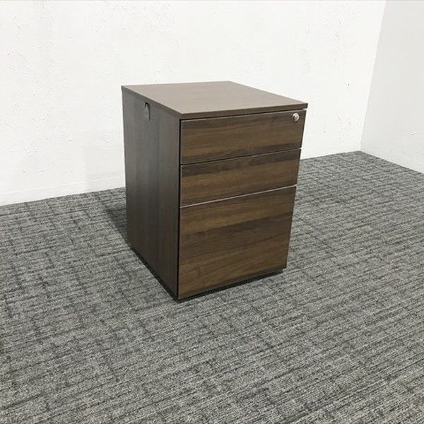 インサイドワゴン 3段 モバイルワゴン AL デスクワゴン ウォルナット