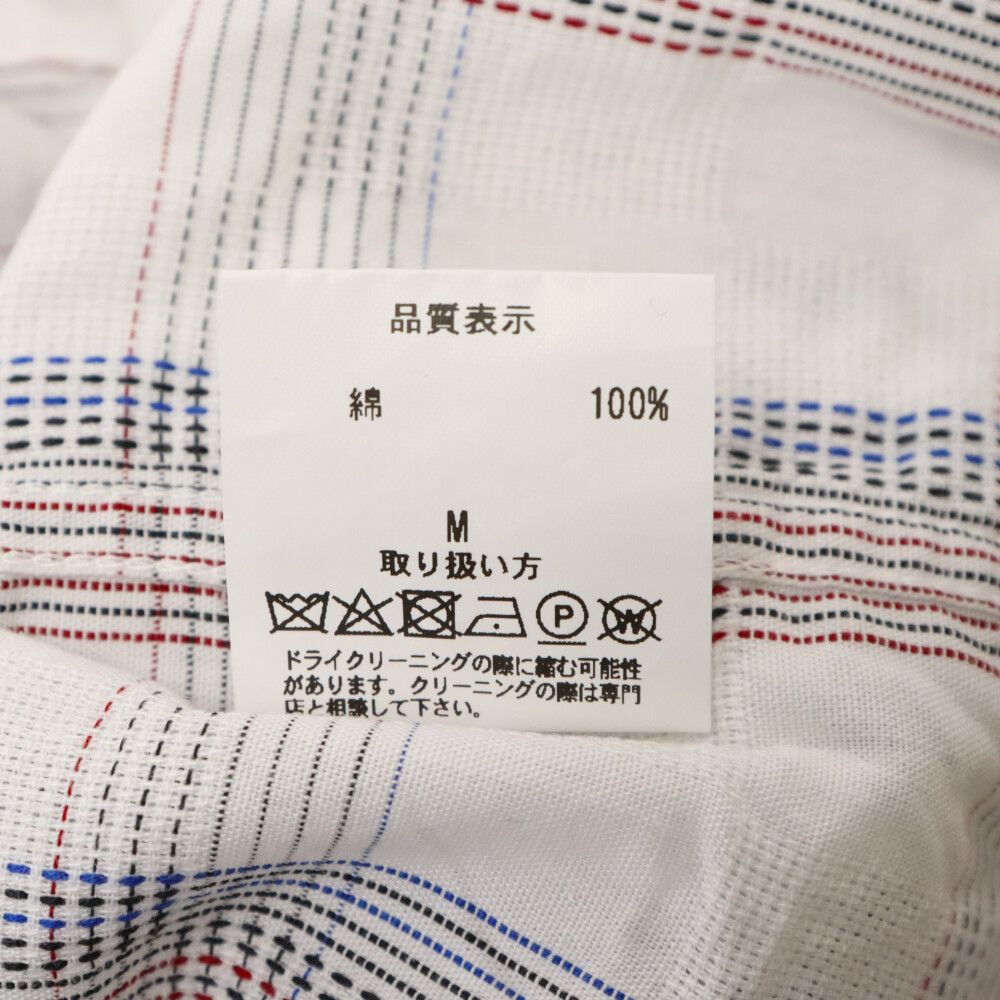 WACKO MARIA (ワコマリア) OPEN COLLAR SHIRT VINTAGE FABRIC EXCLUSIVE  チェックオープンカラーシャツ ホワイト