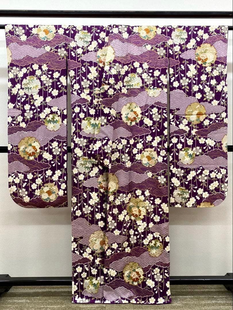 振袖 豪華 金駒 金彩 紋意匠 桜 総柄 振り布付き 身丈159cm 撥水加工済 