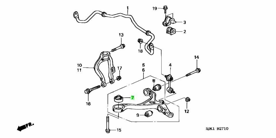 新品 ホンダ純正 エリシオン RR フロントコンプレンスブッシュ