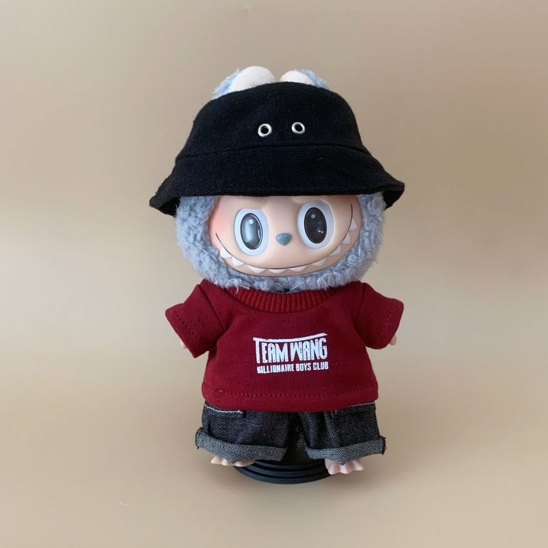 3点セット帽子服パンツラブブ着せ替え 17㎝ LABUBU服 着せ替え ラブブ