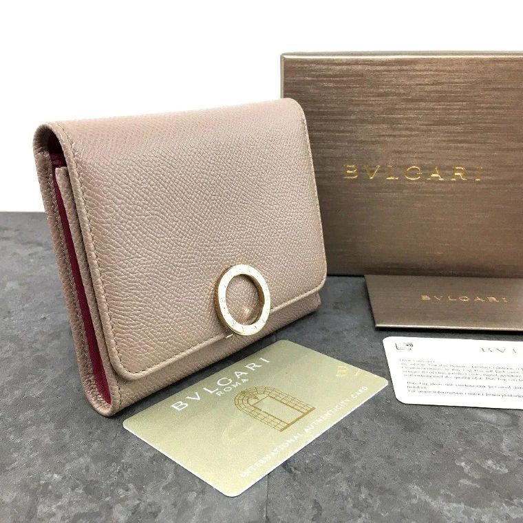 BULGARI ベージュ 三つ折り財布 楽天市場】BVLGARI ブルガリ小銭入れ付き3つ折り財布ブラック
