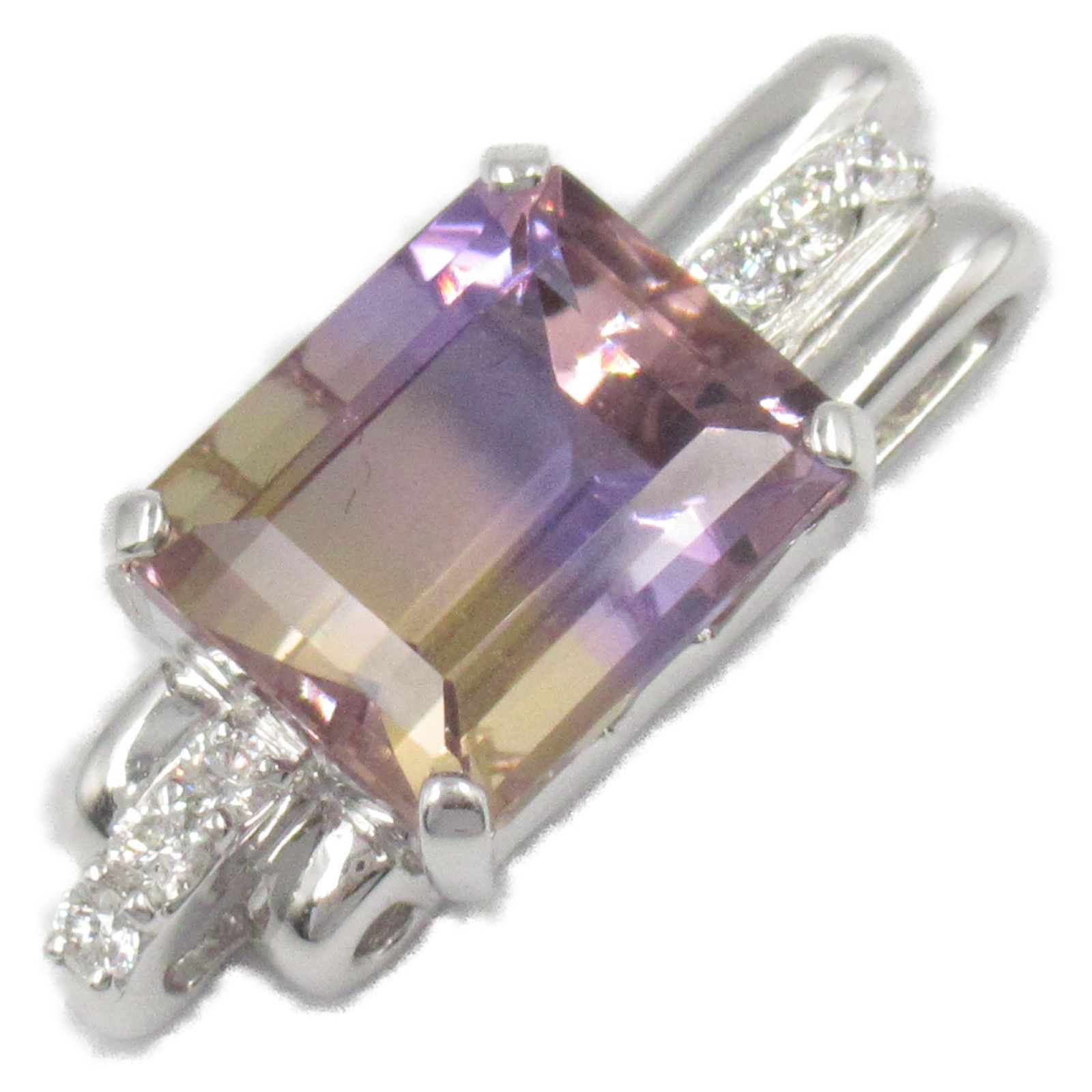 ジュエリー JEWELRY ペンダントトップ トルマリン ダイヤモンド トップ ﾄﾙﾏﾘﾝ 5.1g K18WG ホワイトゴールド ダイヤモンド トップ レディース Used A