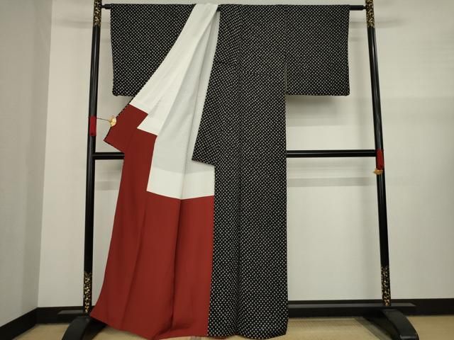 平和屋着物○上質な小紋 総絞り 黒地 正絹 逸品 AAAY4695ck - メルカリ