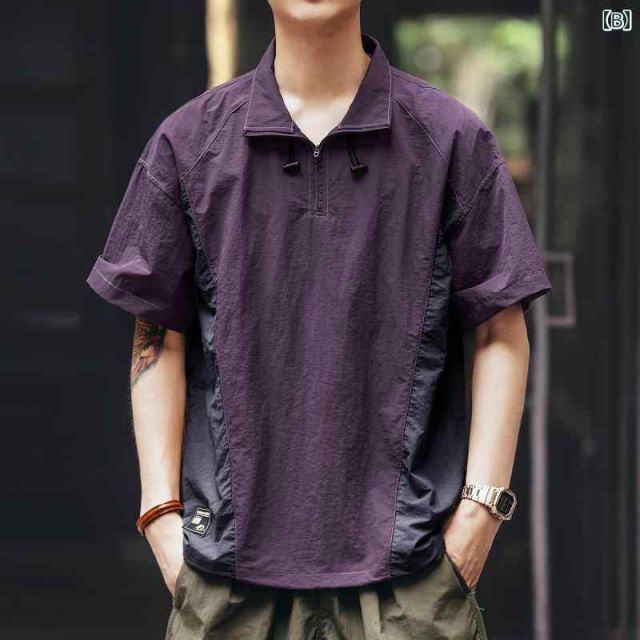 M メンズ ファッション 服 男性用 オシャレ シンプル 大人 かっこいい 大きいサイズ ストリート 紳士服 アメリカン アウトドア ライト 薄手 速乾 冷感 ポロシャツ 夏 スタイル カジュアル 半袖 T シャツ