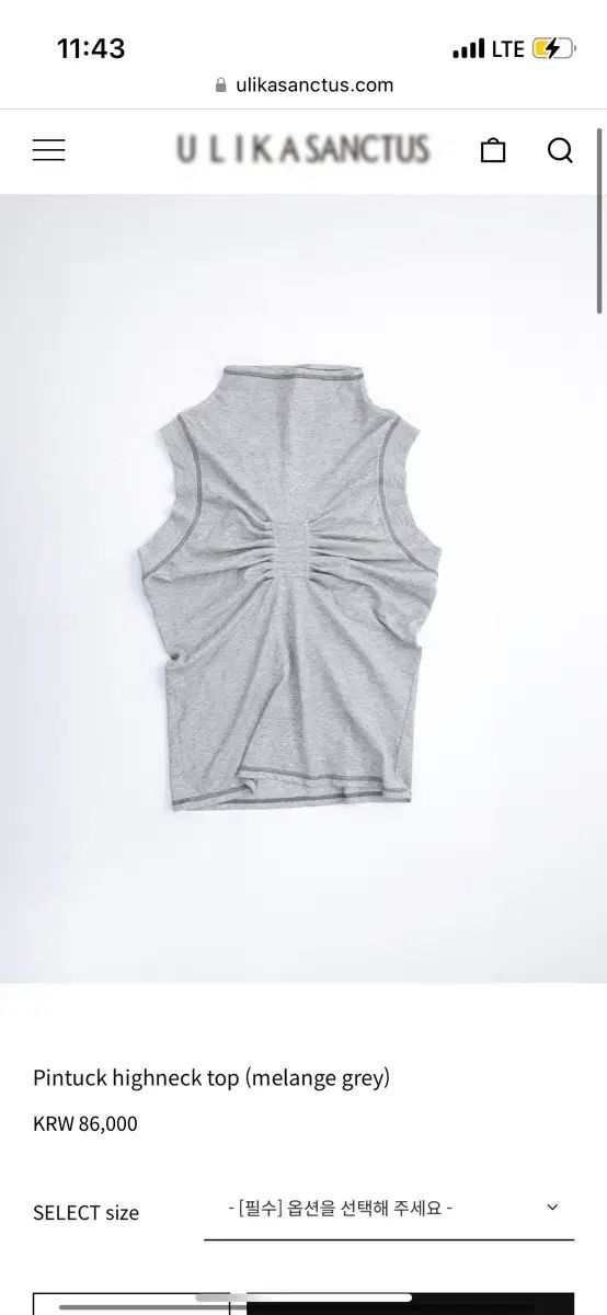 ウルリカサンサス pintuck highneck top S