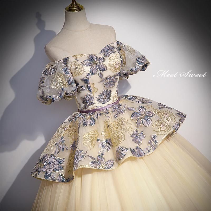 シャンパン 花柄