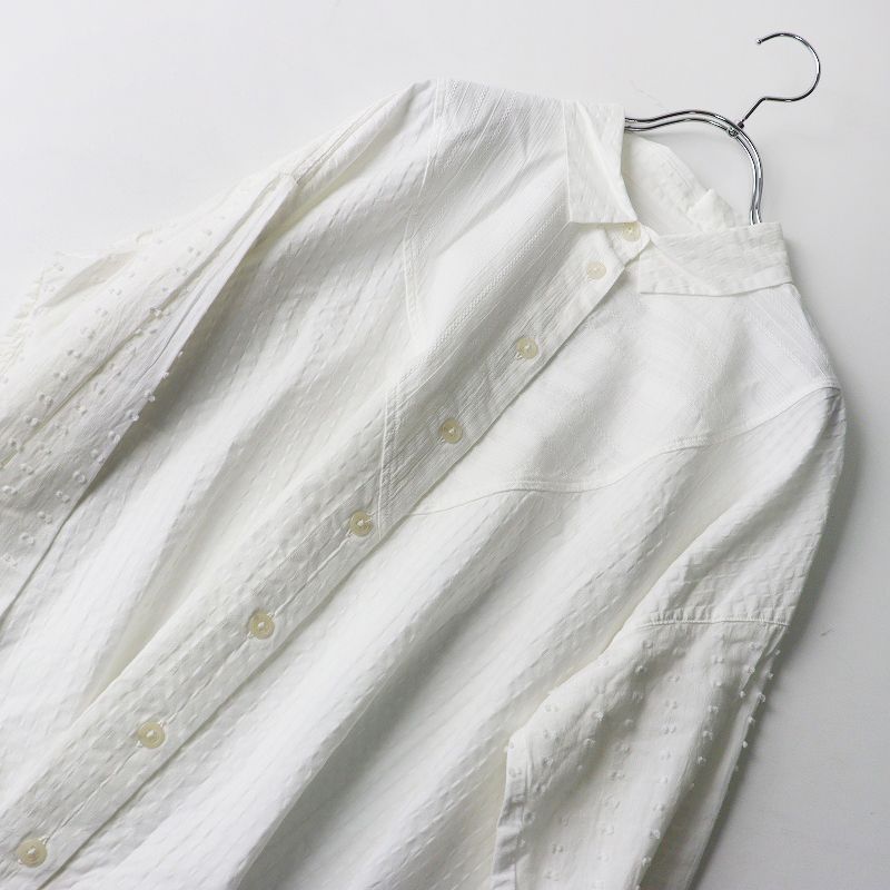 コットンハウスアヤ Cotton House Aya 刺繍 シャツ M｜オフ
