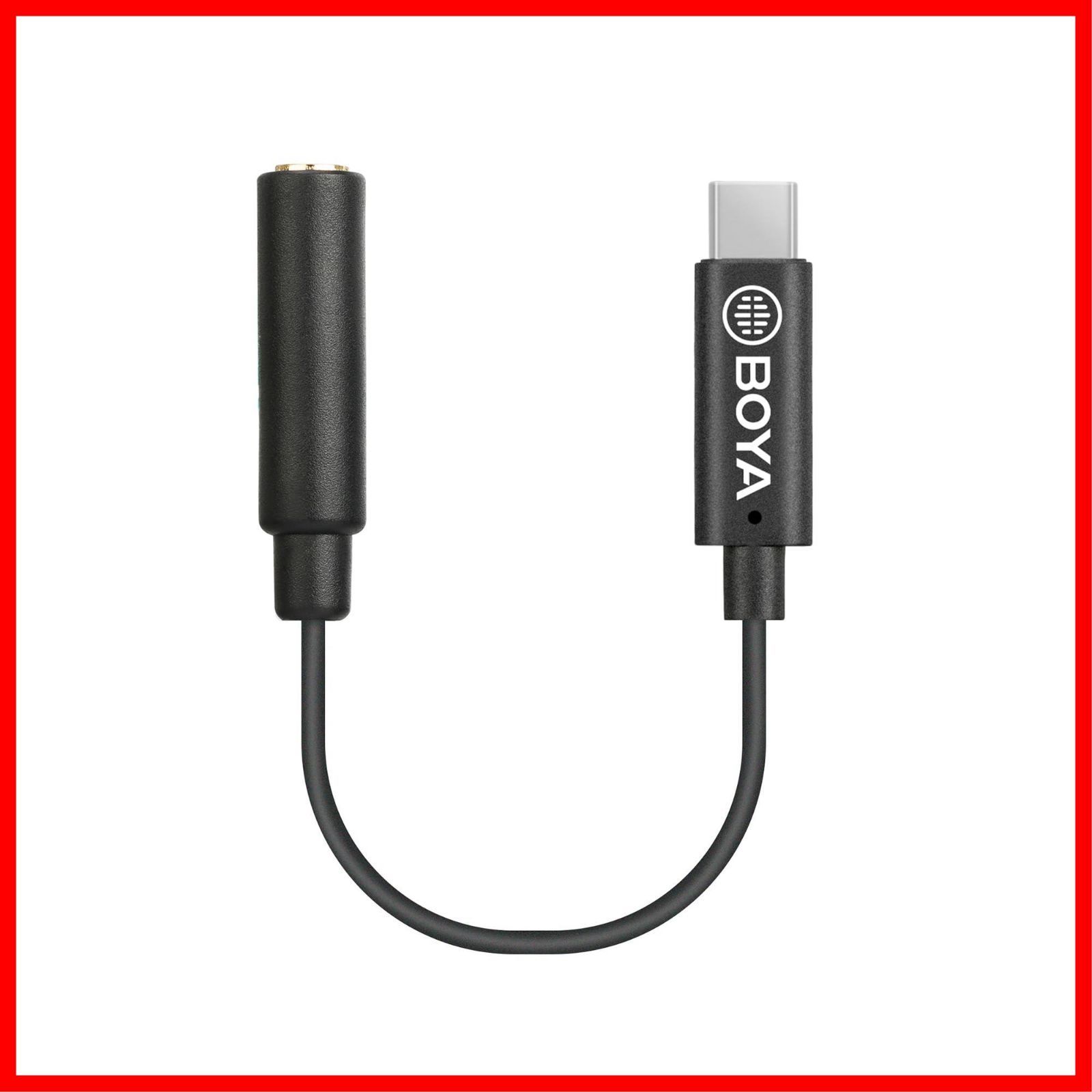 【特価セール】Boya by K4 ショートUSB Type-Cオスから金メッキメス 3.5mm TRSアダプターケーブル。