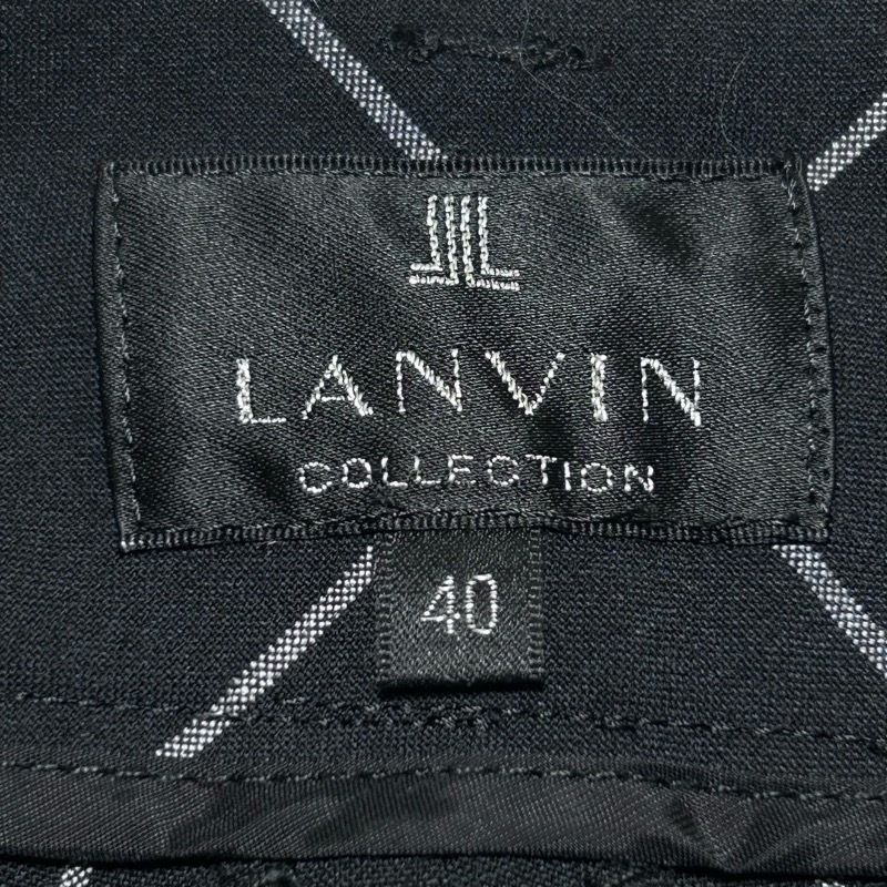 LANVIN COLLECTION(ランバンコレクション) パンツ サイズ40 M レディース - 黒×白 フルレングス/チェック柄 - メルカリ