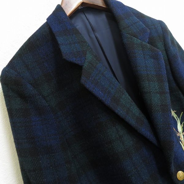 wu ワンダフルワールド WONDERFUL WORLD カネコイサオ ジャケット ウール 100％ タータンチェック カーネーション 刺繍 金釦 970639 k01 USTAUSTRALIA_COM_AU