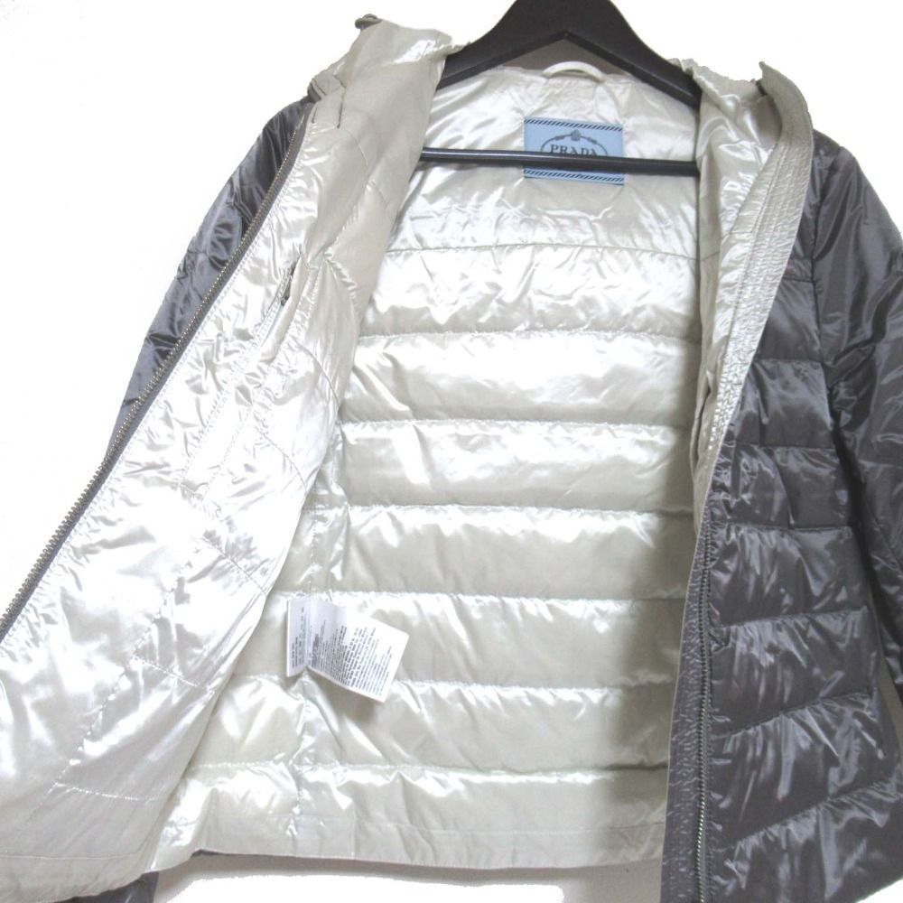 PRADA プラダ ナイロン ジップアップ フーディ ジャケット グレー