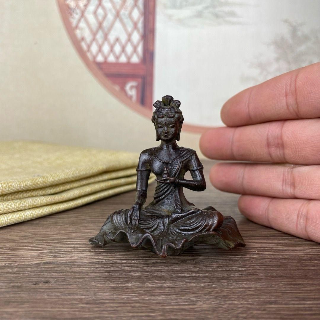 銅細工 自在観音像 仏像 装飾品 工芸品 美術品 置物 銅器 仏像 自在仏 菩薩 観音 仏像 彫刻 置物 開運 風水 - メルカリ