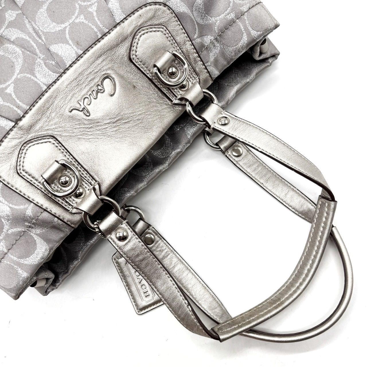 ✨美品✨COACH シグネチャー トートバッグ キャンバス×レザー A4収納 美品】 COACH コーチ トートバッグ シグネチャー 大容量 A4収納
