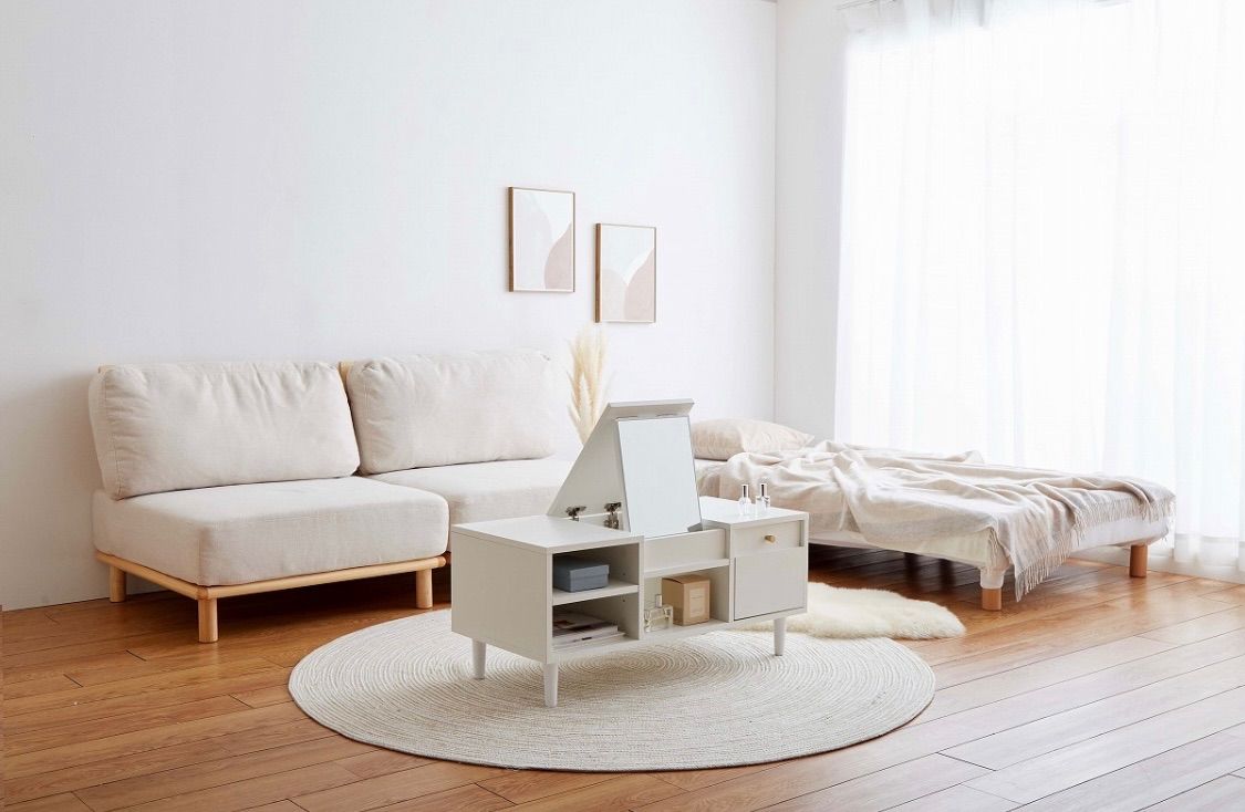 ホワイトドレッサー デスクのみ 訳あり品 写真をご確認 J204-100-01