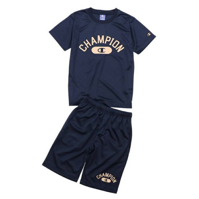HANES ヘインズ T-SHIRT SUIT ネイビーxオレンジ 120サイズ CK-XSW02 376 | スポーツ 運動 服 衣類 ウエア ウェア トップス ショートスリーブ Tシャツ 半袖 着心地 吸水速乾性 メッシュ ポリエステル シ