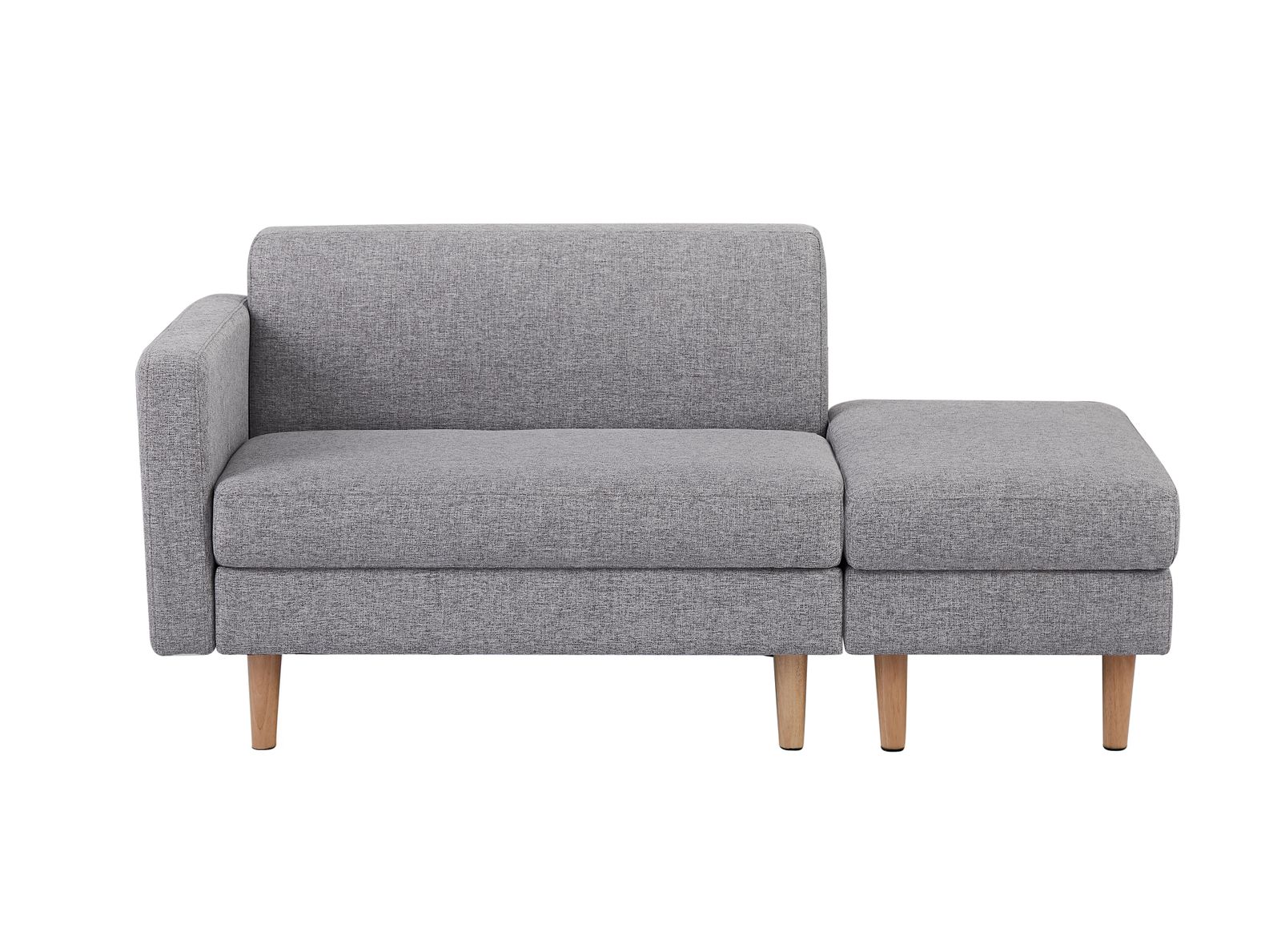 One Arm 2 Seater sofa Ottoman ソファ 2人掛け 収納付き オットマン付き ファブリック 肘掛け 木脚外し ローソファ コンパクト ひとり暮らし カウチソファー Light Gray