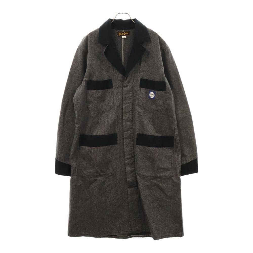 TROPHYCLOTHING (トロフィークロージング) エンジニア 杢調 切り替え ロングコート グレー