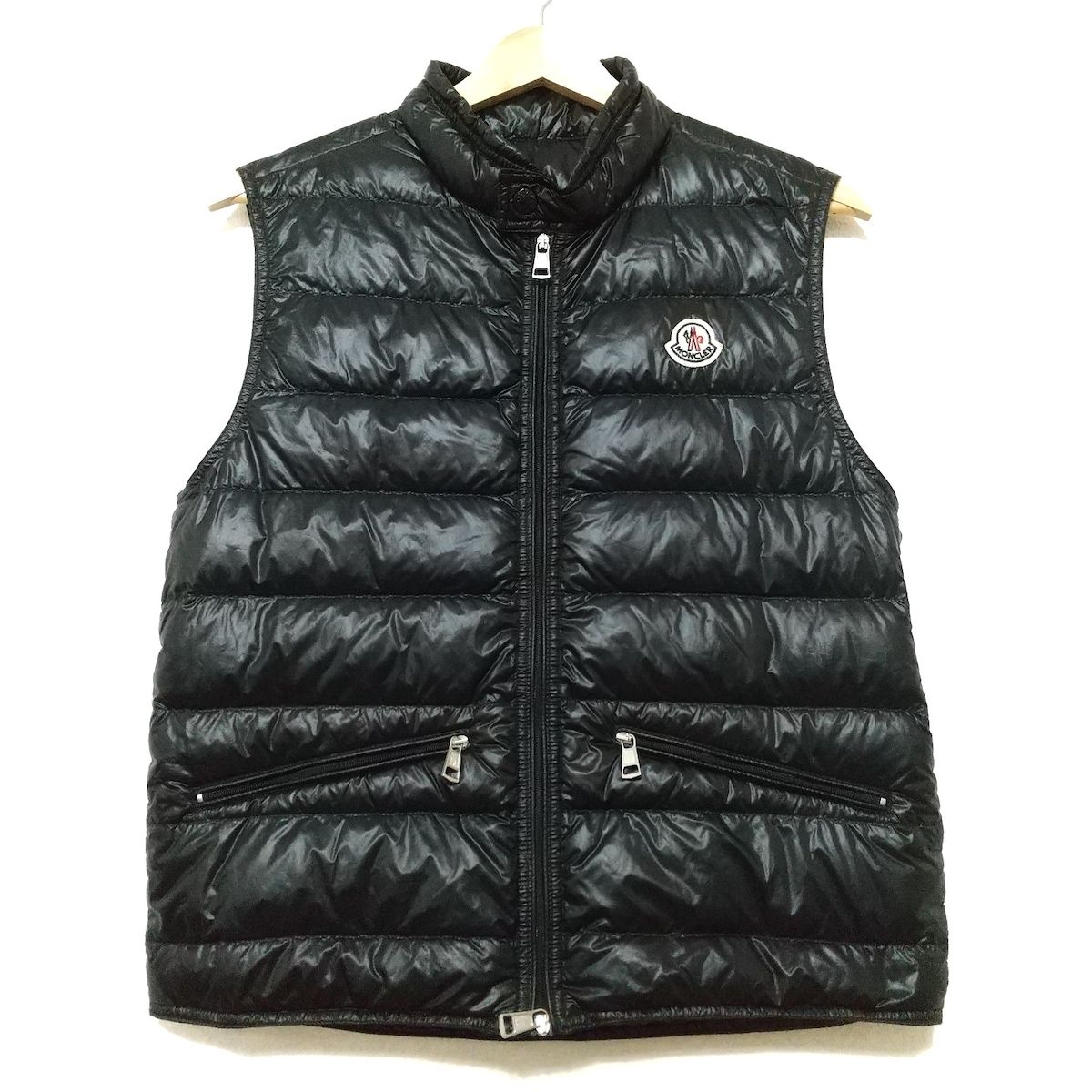 MONCLER(モンクレール) ダウンベスト サイズ0 XS メンズ美品 GUI(ギー) 黒 ジップアップ/秋/冬 - メルカリ