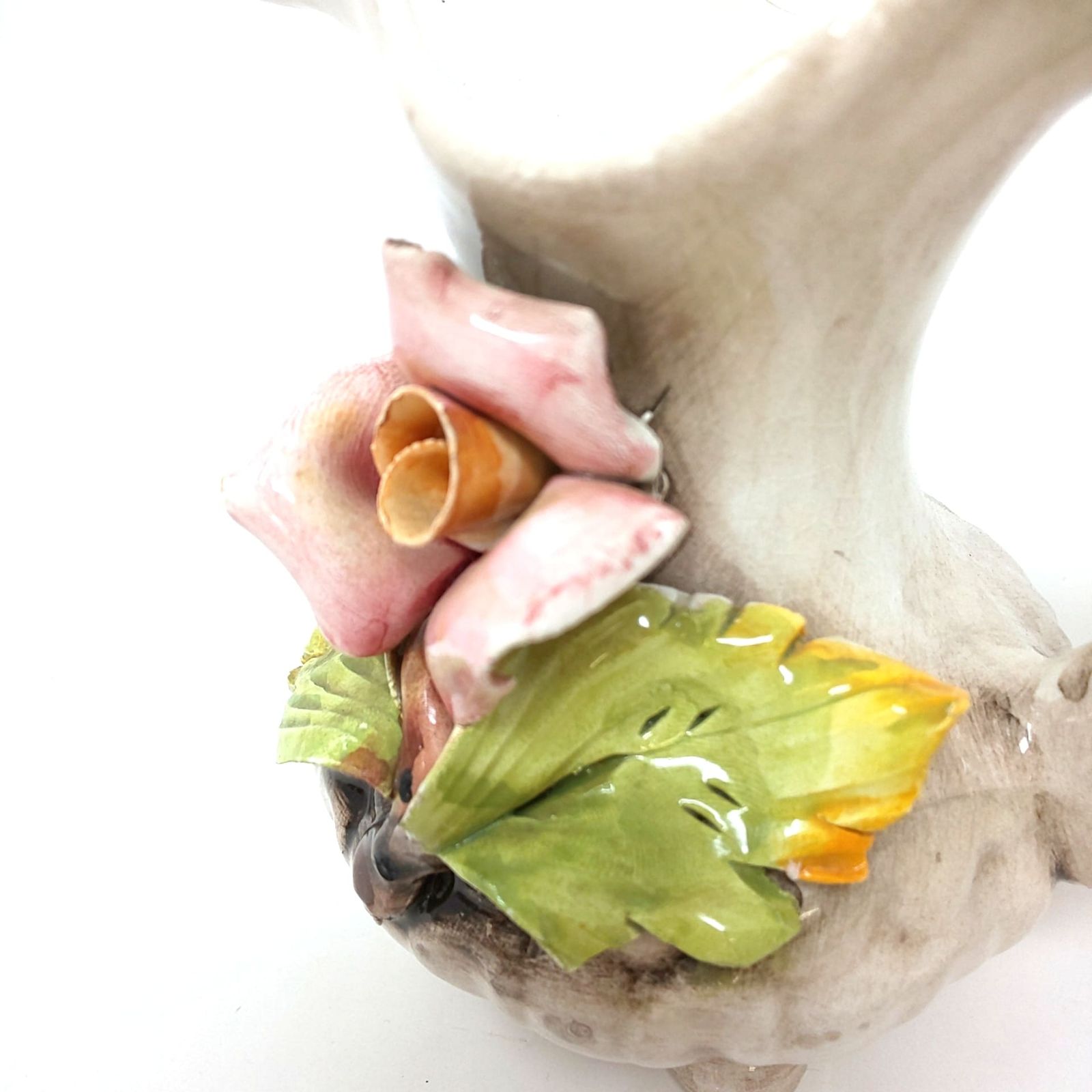 イタリア製 カポディモンテ フラワーベース 花瓶 置物 インテリア アンティーク 464A-06 カポディモンテ 陶器 花瓶 フラワーベース CAPODIMONTE