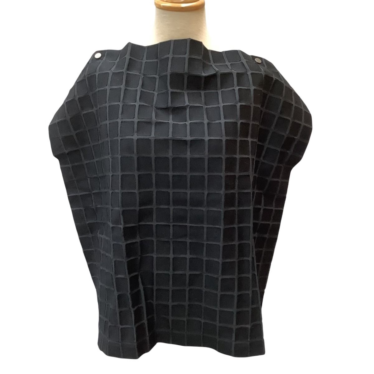 ♪♪ISSEY MIYAKE イッセイミヤケ 変形 カットソー SIZE 2 チェック IM82FJ520 ブラック