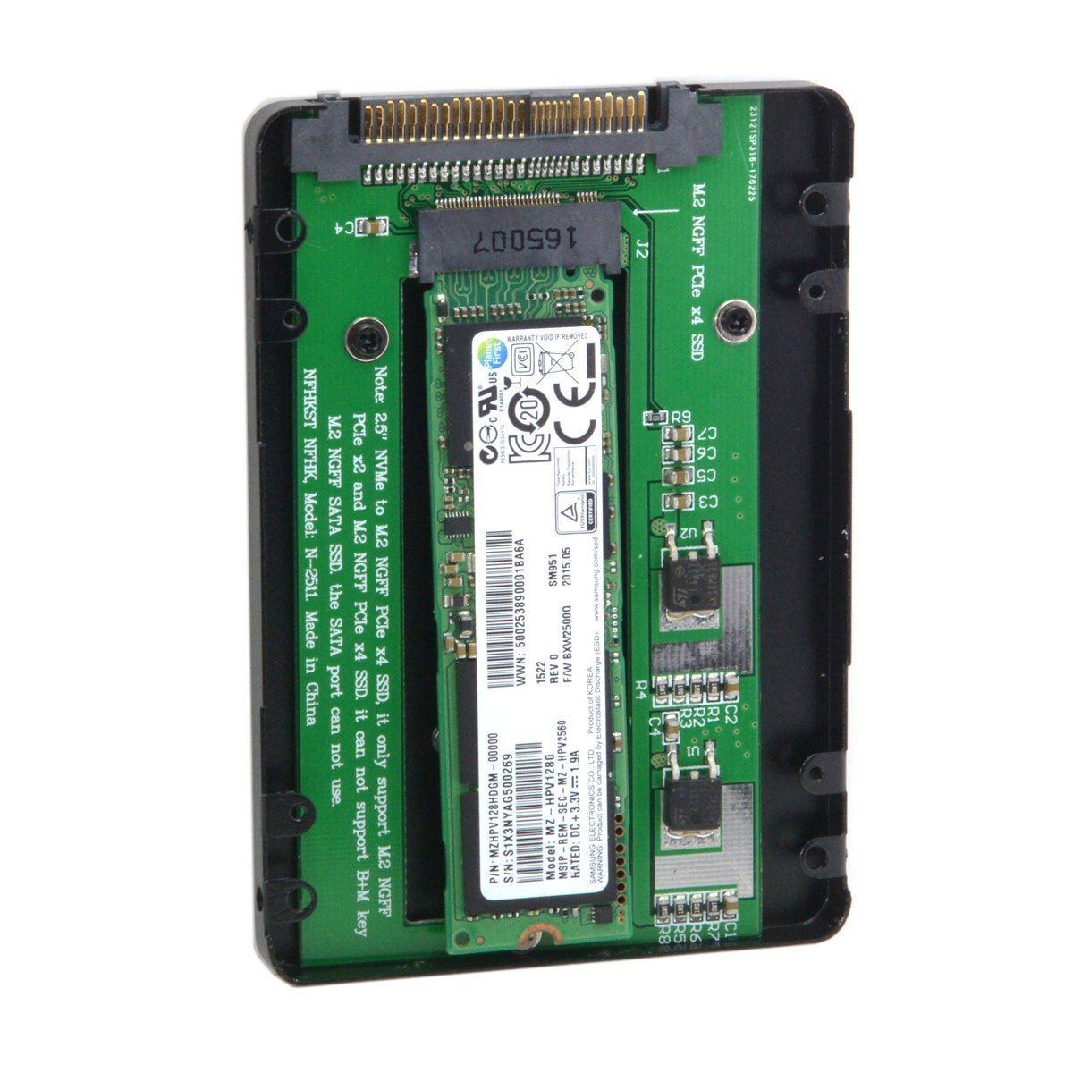 CY SFF-8639 NVME U.2-NGFF M.2 M-key PCIe SSDケース エンクロージャ ブラック マザーボード用 SSD 750 P3600 P3700代替