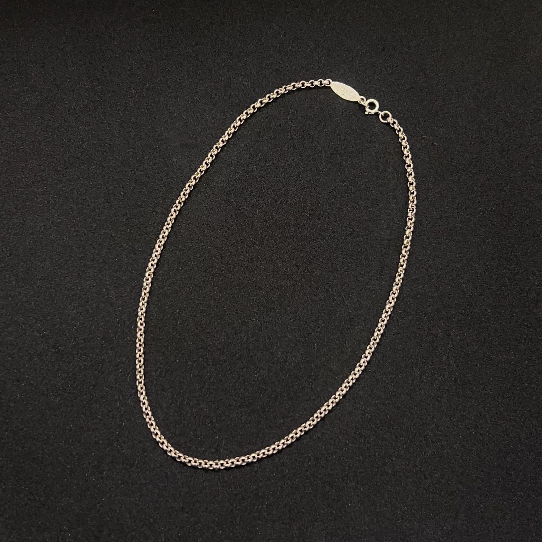 エルメス　ヴィンテージ　甲丸　チェーンネックレス ヴィンテージエルメス 甲丸ネックレス 925シルバー w-30256