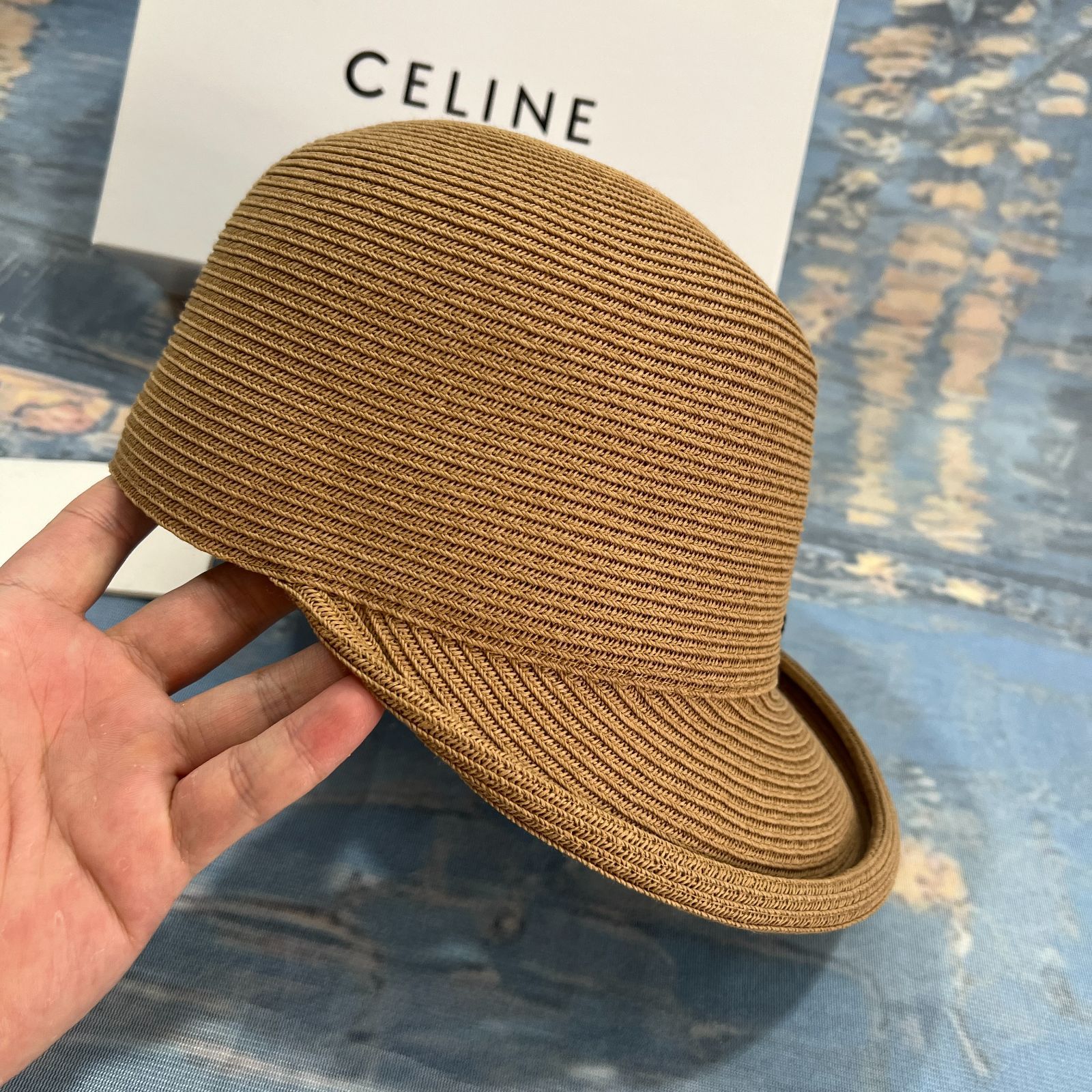 セリーヌ CELINE ハット 麦わら帽子 ストローハット ブラウン 男女兼用