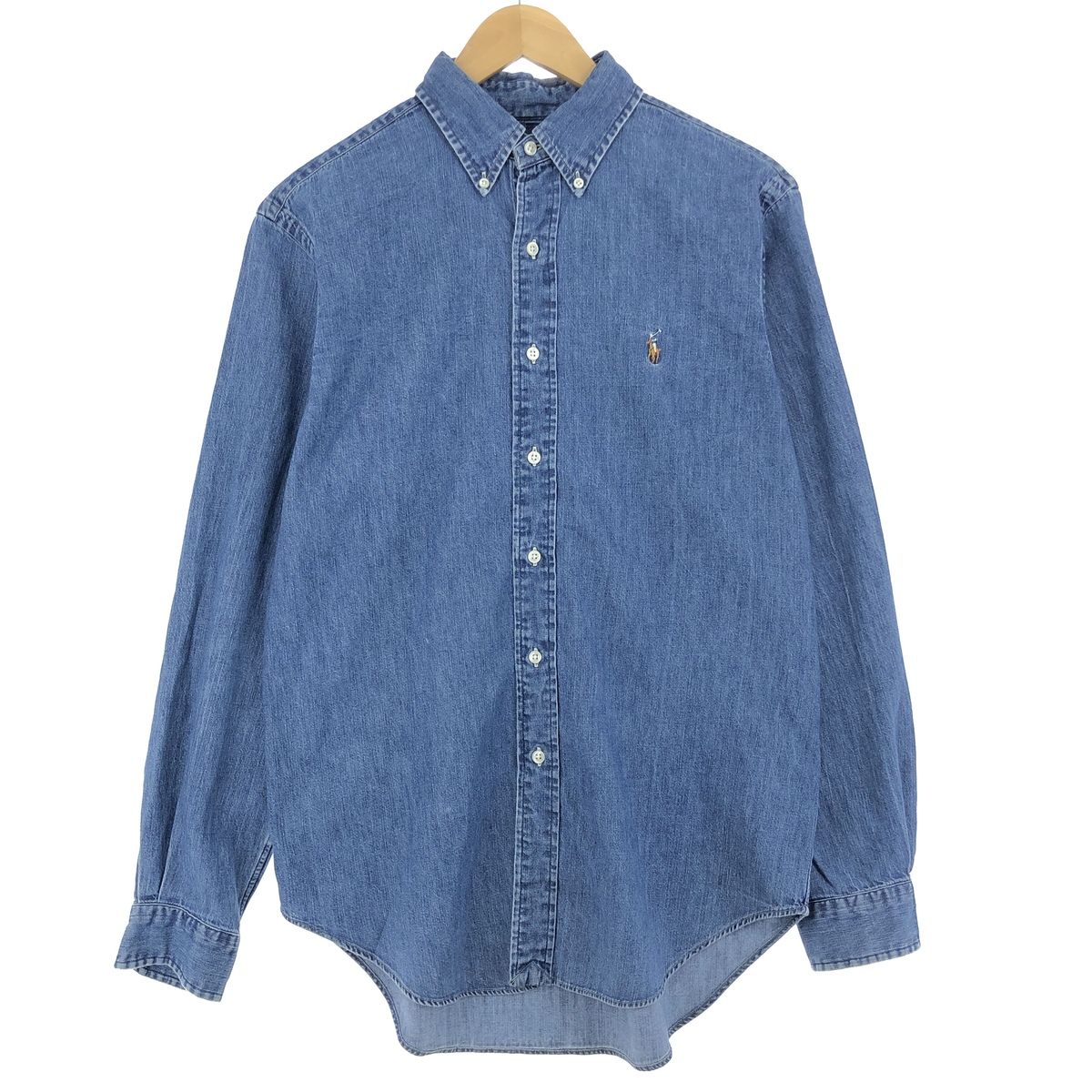 古着 ラルフローレン Ralph Lauren CLASSIC FIT 長袖 ボタンダウンデニムシャツ メンズM/eaa433016