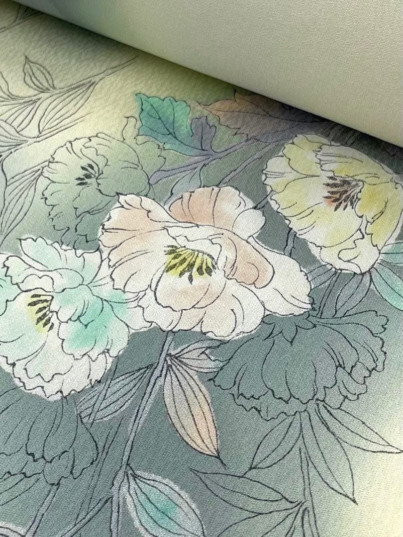 小紋 紋意匠 手染め グラデーション 松岳 正絹 反物 miyagawa-kimono_sb11834