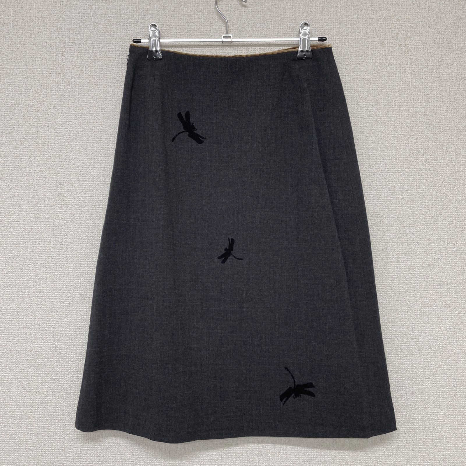 mina perhonen ミナペルホネン スカート とんぼ ウール グレー レディース