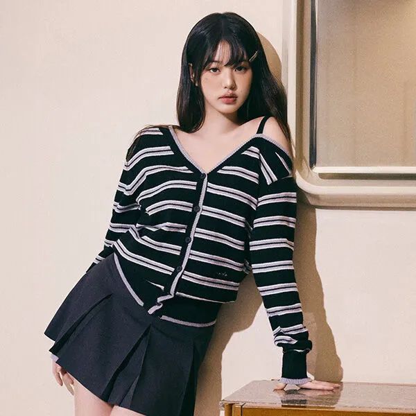 ROLAROLA ONE OFF SHOULDER WOOL CADIGAN