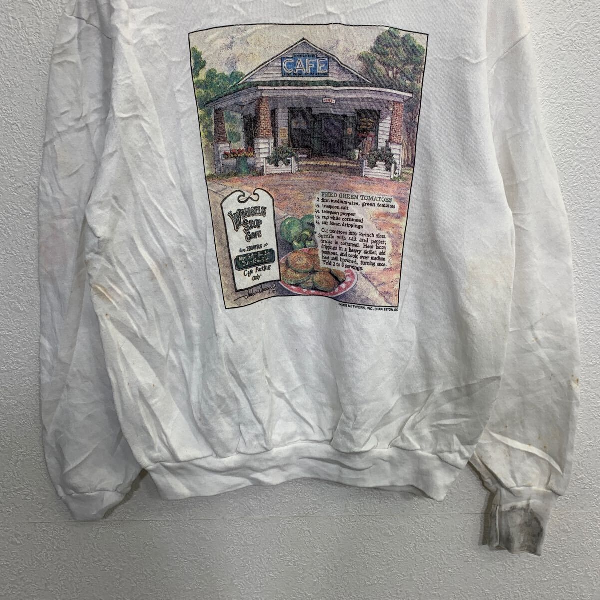 DELTA プリントスウェット トレーナー M ホワイト デルタ 裏起毛