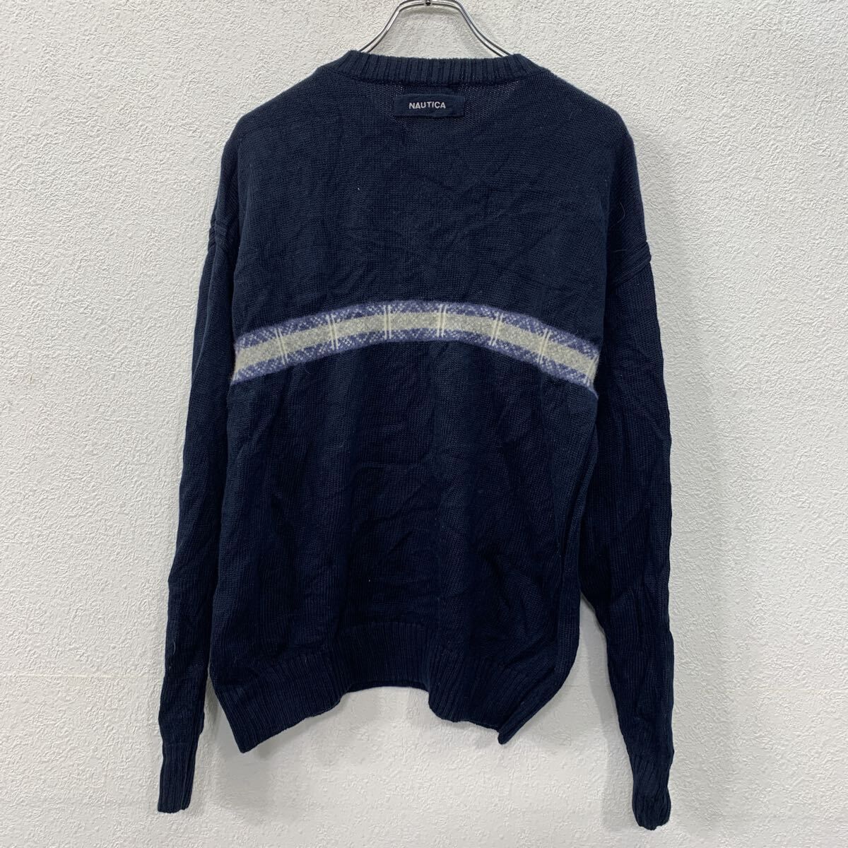 NAUTICA  ニット プルオーバ ノーティカ セーター ロゴ刺繍 無地 XL セールNAUTICA&frasl;ノーティカ Snow Pattern Jaquard Pullover Sweater