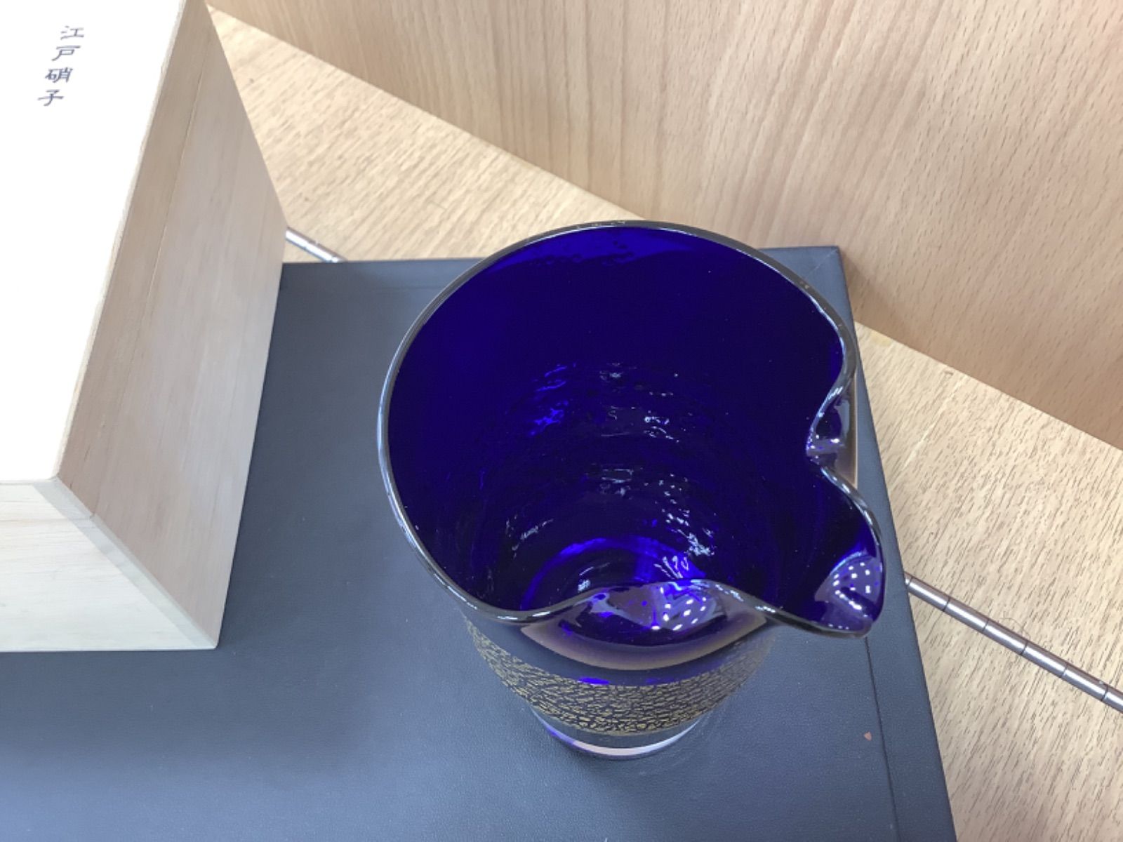 D1686 江戸切子 瑠璃瑠璃 片口 SKLAD-KIRPICHA_RU