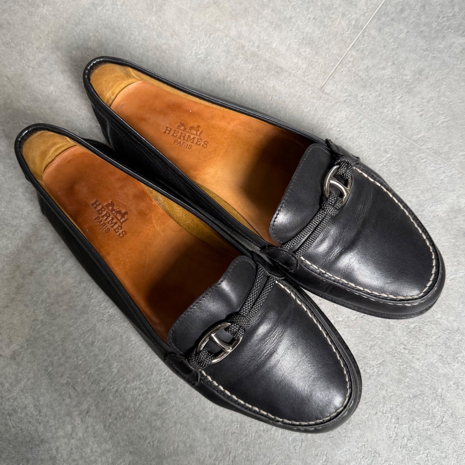 HERMES エルメス 希少 シェーヌダンクル ローファー モカシン ファラン