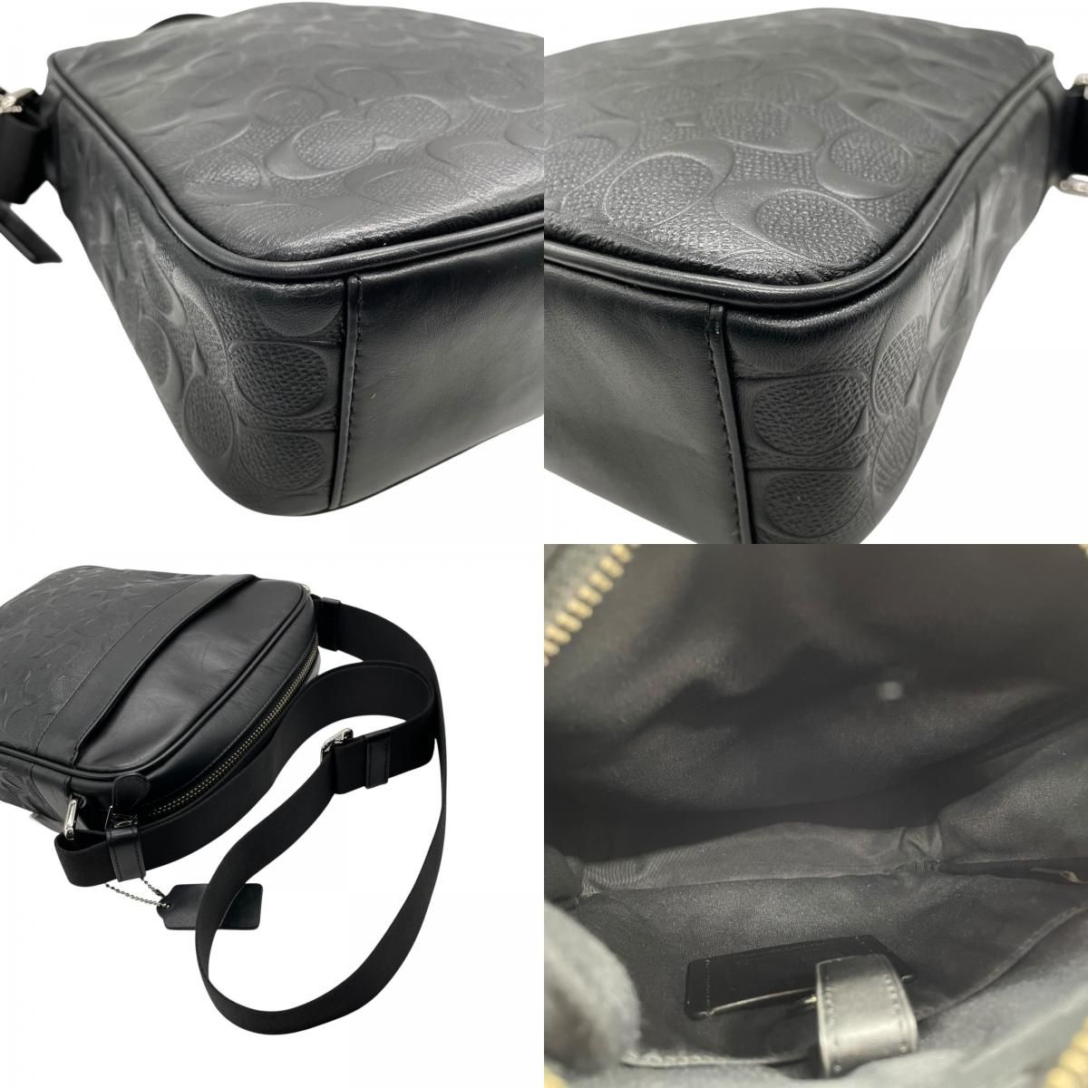 極美品 COACH コーチ ショルダーバッグ F11741 NIBLK シグネチャー 黒 