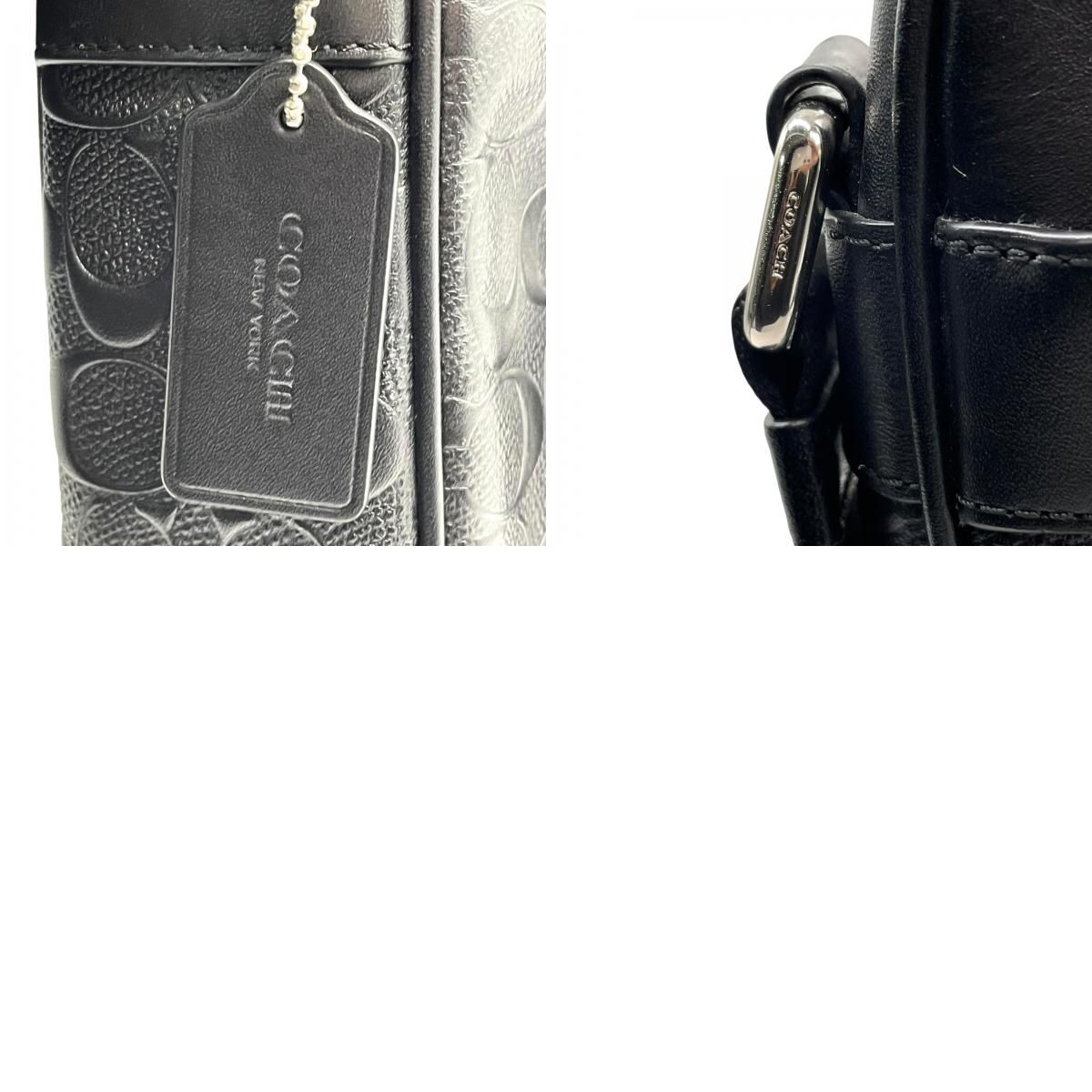 極美品 COACH コーチ ショルダーバッグ F11741 NIBLK シグネチャー 黒 