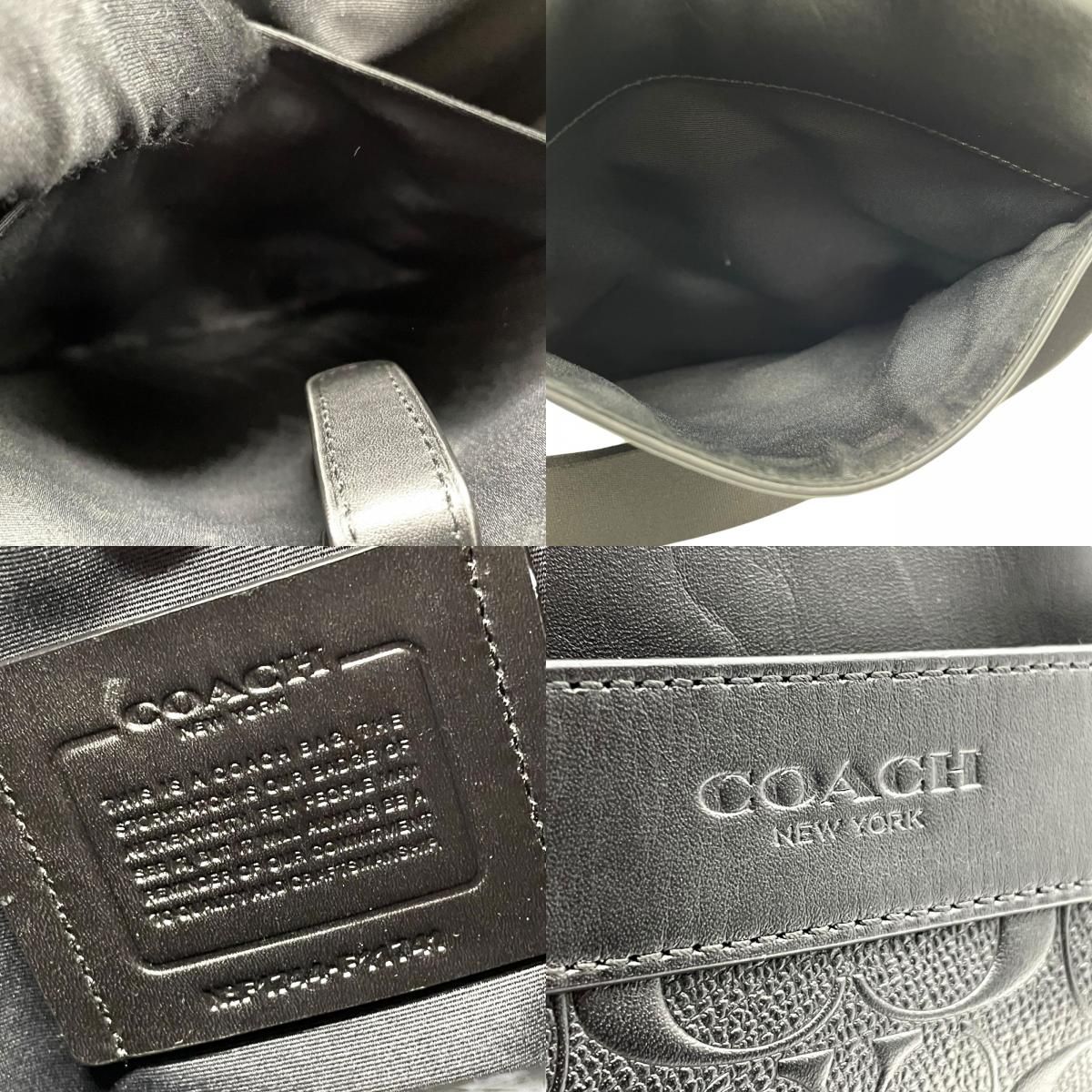 極美品 COACH コーチ ショルダーバッグ F11741 NIBLK シグネチャー 黒 