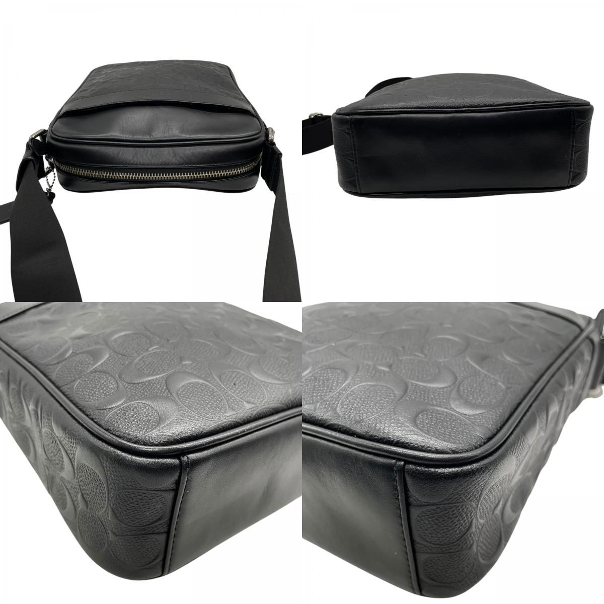 極美品 COACH コーチ ショルダーバッグ F11741 NIBLK シグネチャー 黒 