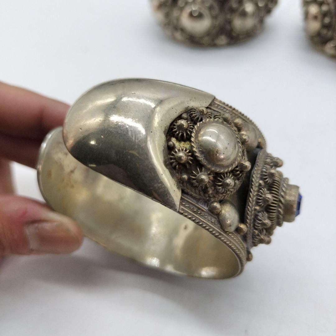 アンティーク シルバー バングル ブレスレット SIAM Thailand NICORILABO_COM