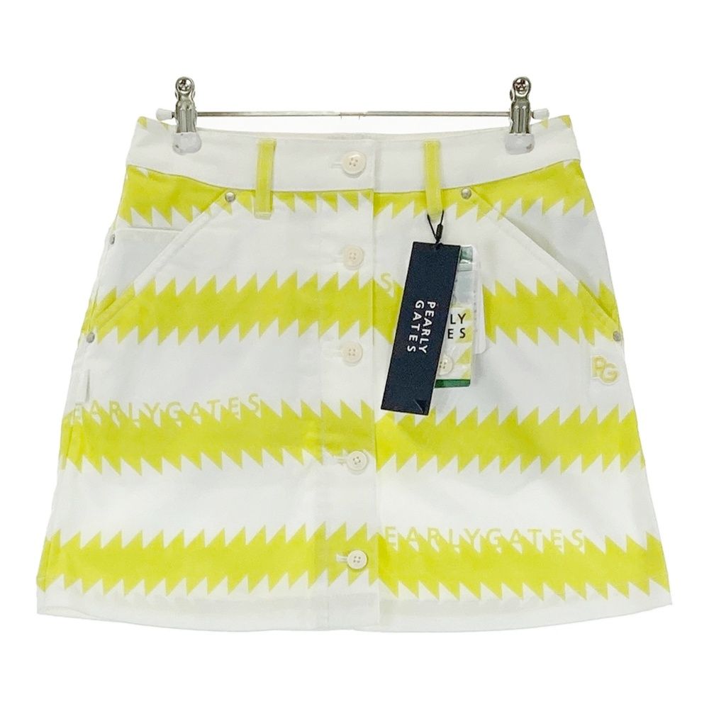 サイズ 00 PEARLY GATES パーリーゲイツ 055-2234608 ストレッチスカート ギザギザボーダー柄 ホワイト系 240101543761 ゴルフウェア レディース ストスト