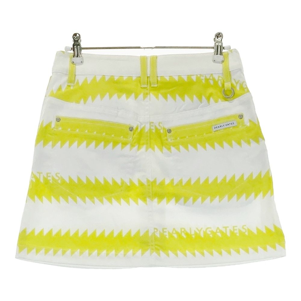 サイズ 00 PEARLY GATES パーリーゲイツ 055-2234608 ストレッチスカート ギザギザボーダー柄 ホワイト系 240101543761 ゴルフウェア レディース ストスト